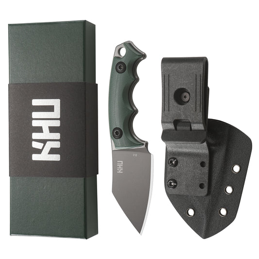 KHU Coltello a lama fissa Coltello da caccia Coltello da sopravvivenza Coltello da campeggio Coltello Bushcraft D2 Acciaio G10 Handle, All'aperto accessori With Kydex Sheath