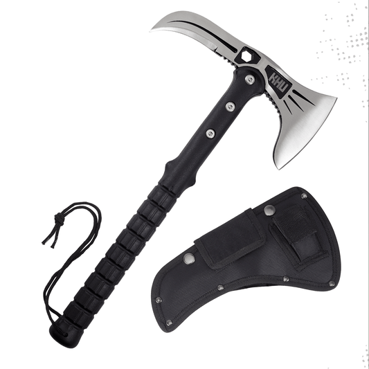 KHU Camping Axe Tactical Throwing Axe Tomahawk Survival Hatchet Axe with Sheath - Nylon Fiber Handle for Outdoor Hunting Hiking Camping Gear