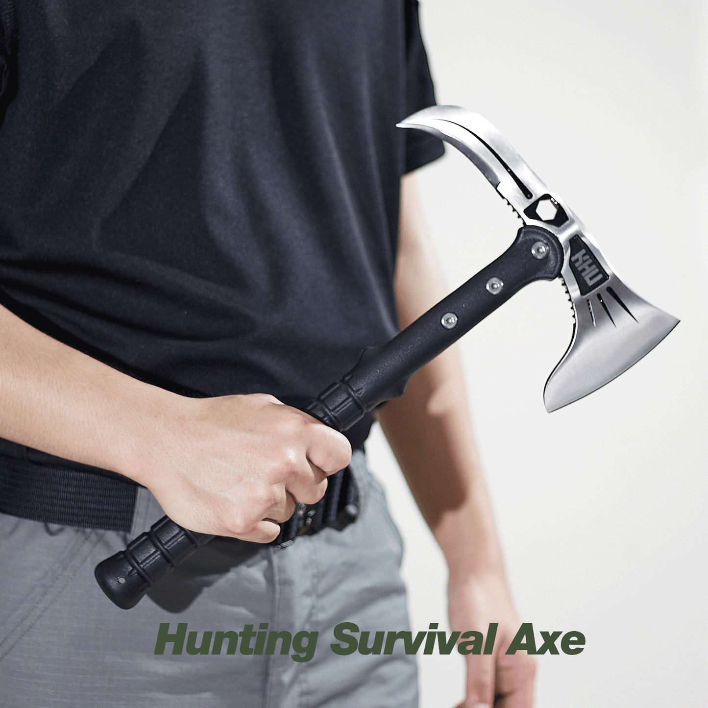 KHU Hacha Supervivencia Hacha leña Tomahawk Hacha Bushcraft Hacha de camping - Con Funda para Caza, Pesca, Camping, Outdoor, Supervivencia y Bushcraft