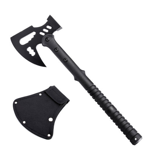KHU Camping Axe Tactical Throwing Axe Tomahawk Survival Hatchet Axe with Sheath - Nylon Fiber Handle for Outdoor Hunting Hiking Bushcraft Camping Gear Garden Tools - 03A