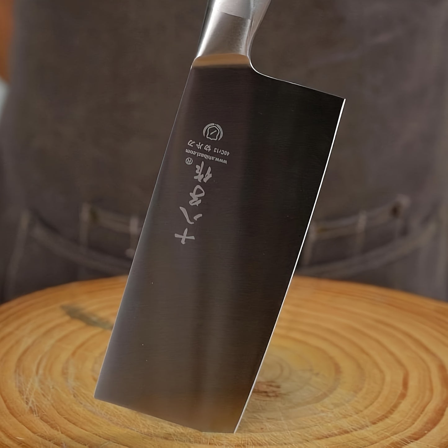 SHI BA ZI ZUO Meat and Vegetable Cleaver Knife,Professional Kitchen Knife with Ergonomic Stainless Steel Handle