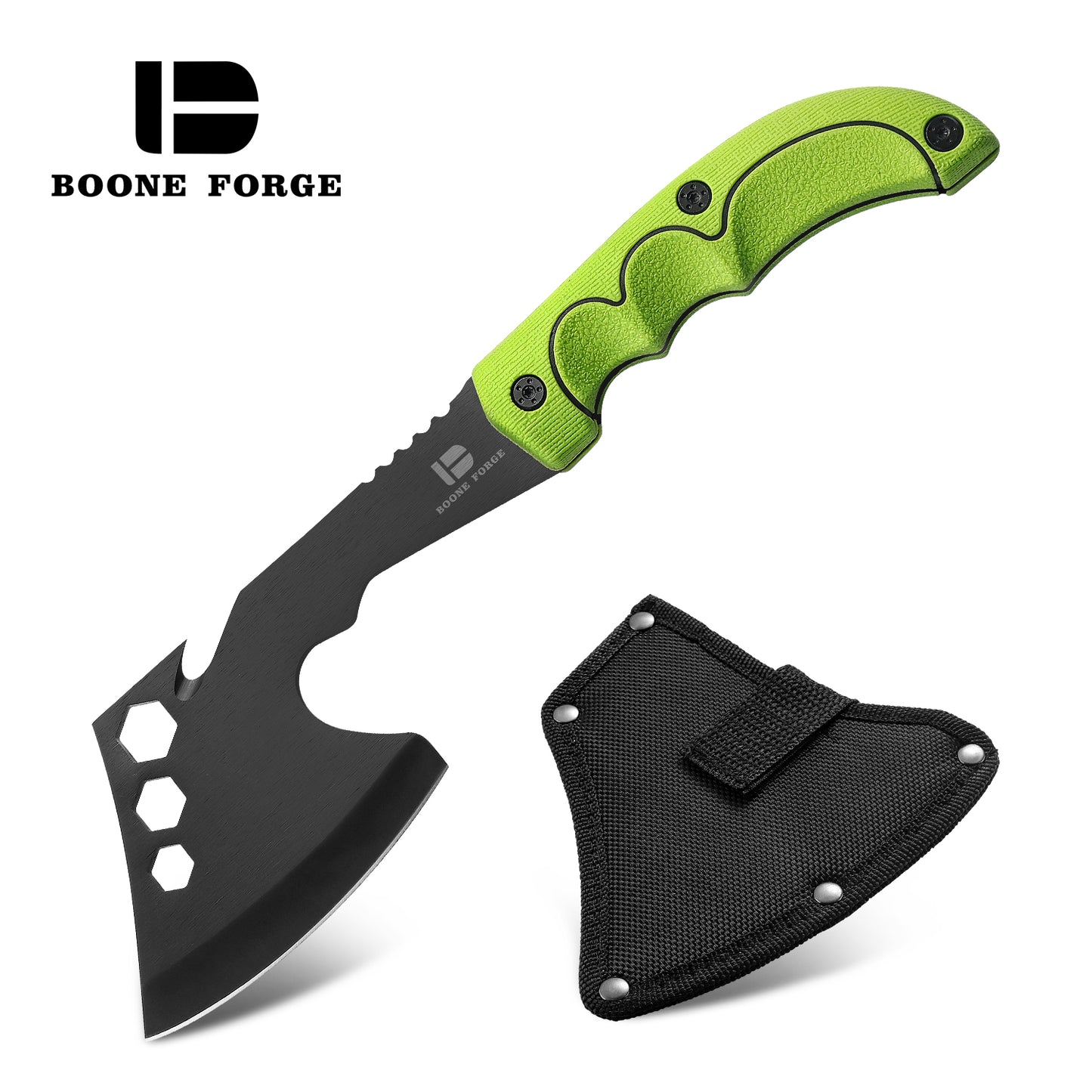 KHU Hacha Supervivencia Hacha leña Tomahawk Hacha Bushcraft Hacha de camping - Con Funda para Caza, Pesca, Camping, Outdoor, Supervivencia y Bushcraft