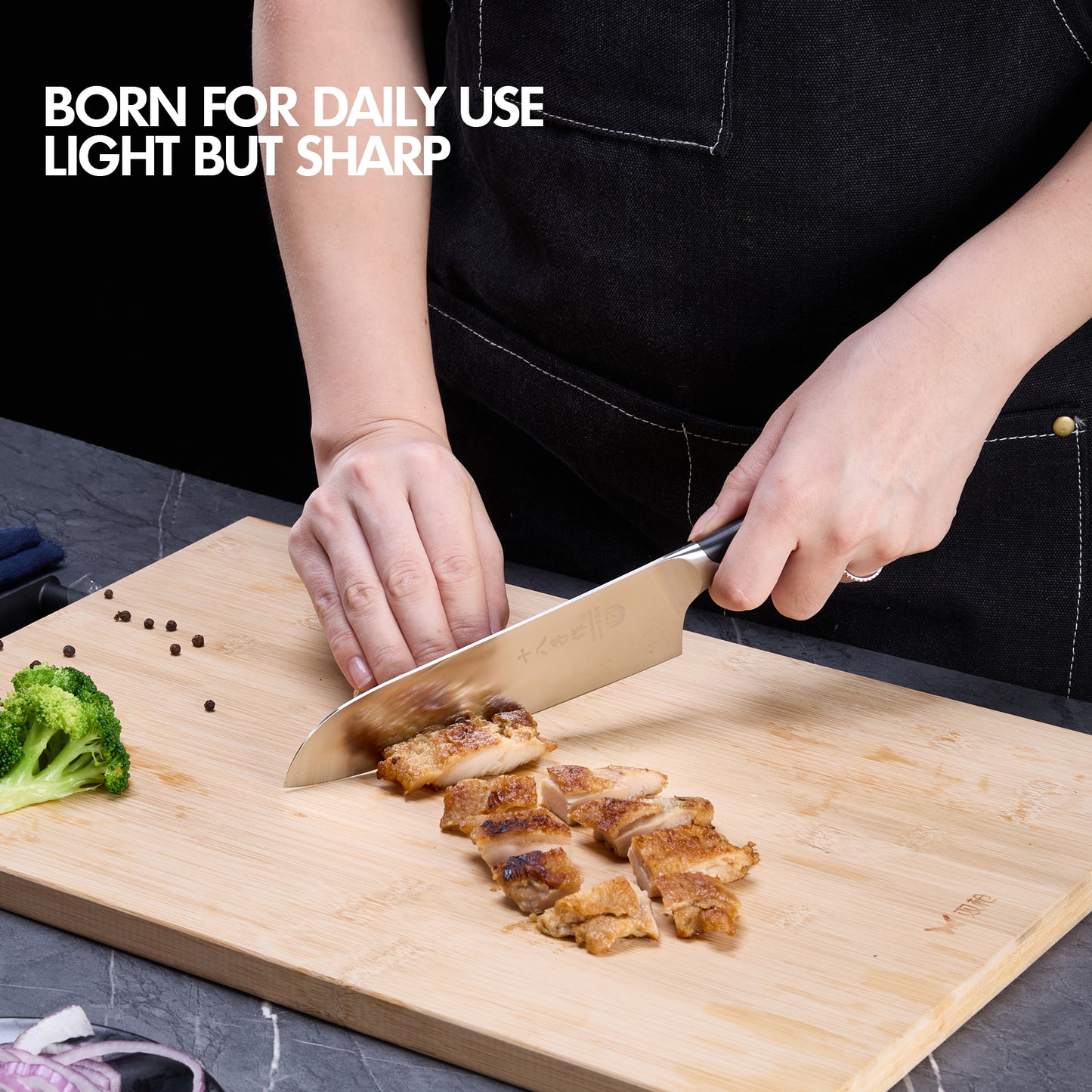 SHI BA ZI ZUO Kitchen Knife Set, 2 Piece Stainless Steel Professional Chef Knife Set Chef Knife Fruit Knife with Anti-Slip Stanless Steel Handle