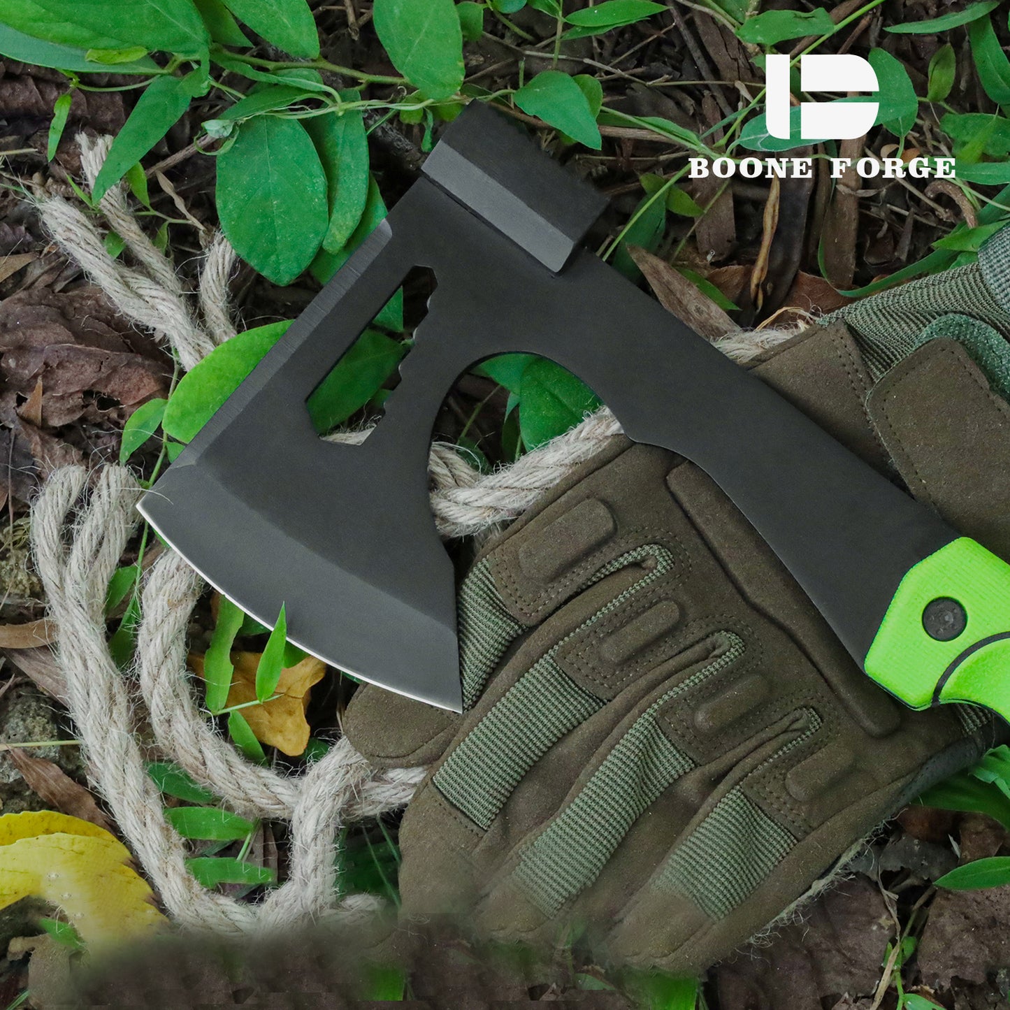 KHU Hacha Supervivencia Hacha leña Tomahawk Hacha Bushcraft Hacha de camping - Con Funda para Caza, Pesca, Camping, Outdoor, Supervivencia y Bushcraft