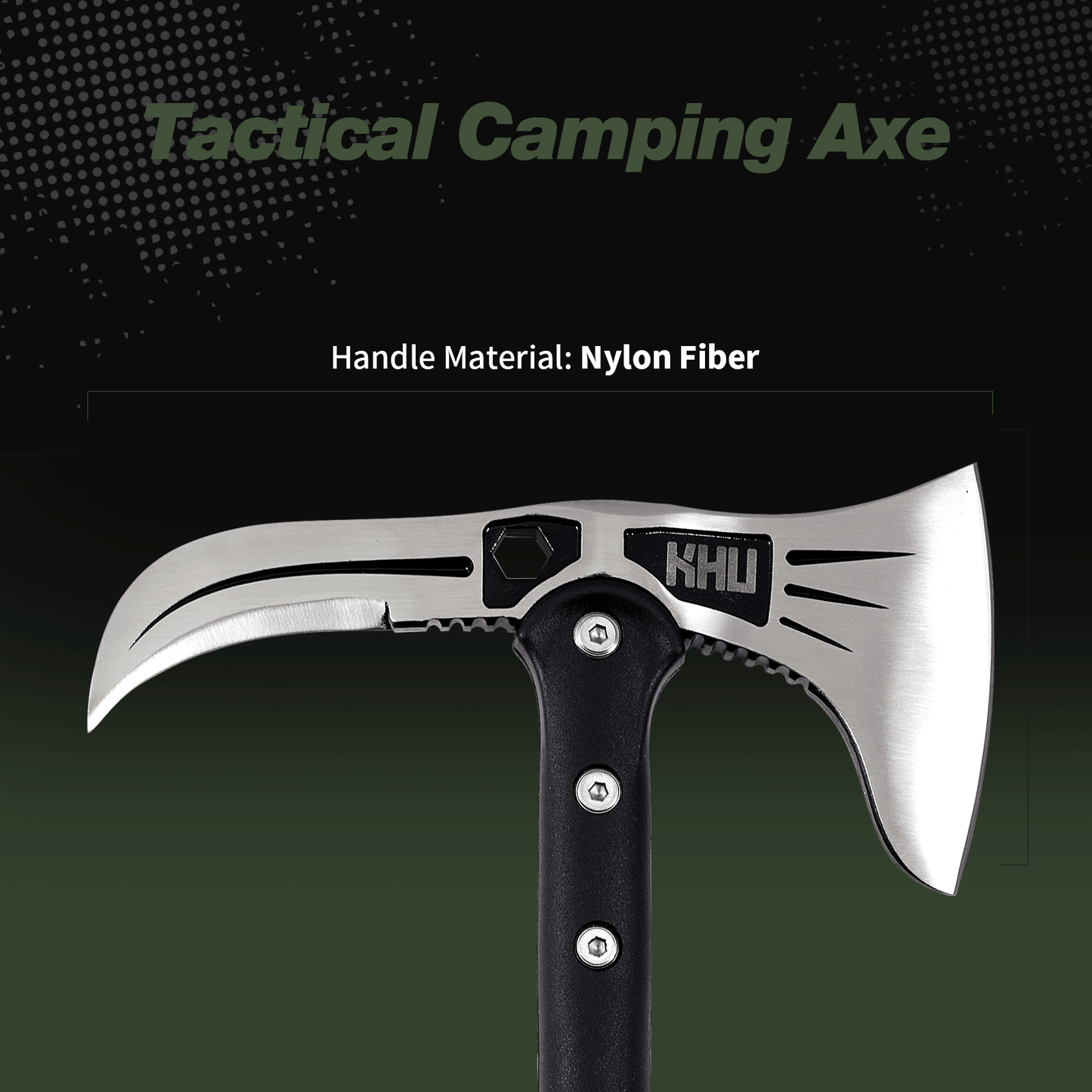 KHU Camping Axt Überlebensbeil Axt mit Scheide - Nylon Fiber Griff für Outdoor Jagd Wandern Camping Ausrüstung