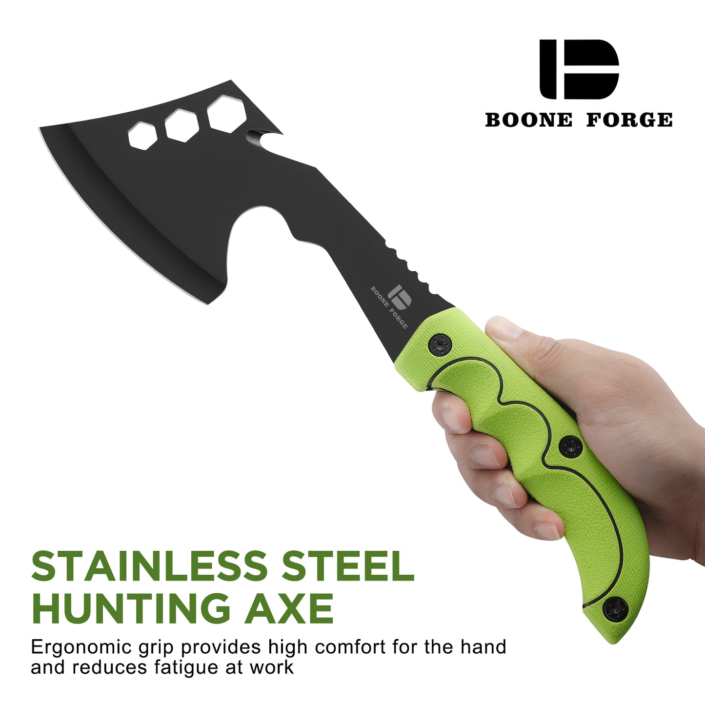KHU Hacha Supervivencia Hacha leña Tomahawk Hacha Bushcraft Hacha de camping - Con Funda para Caza, Pesca, Camping, Outdoor, Supervivencia y Bushcraft
