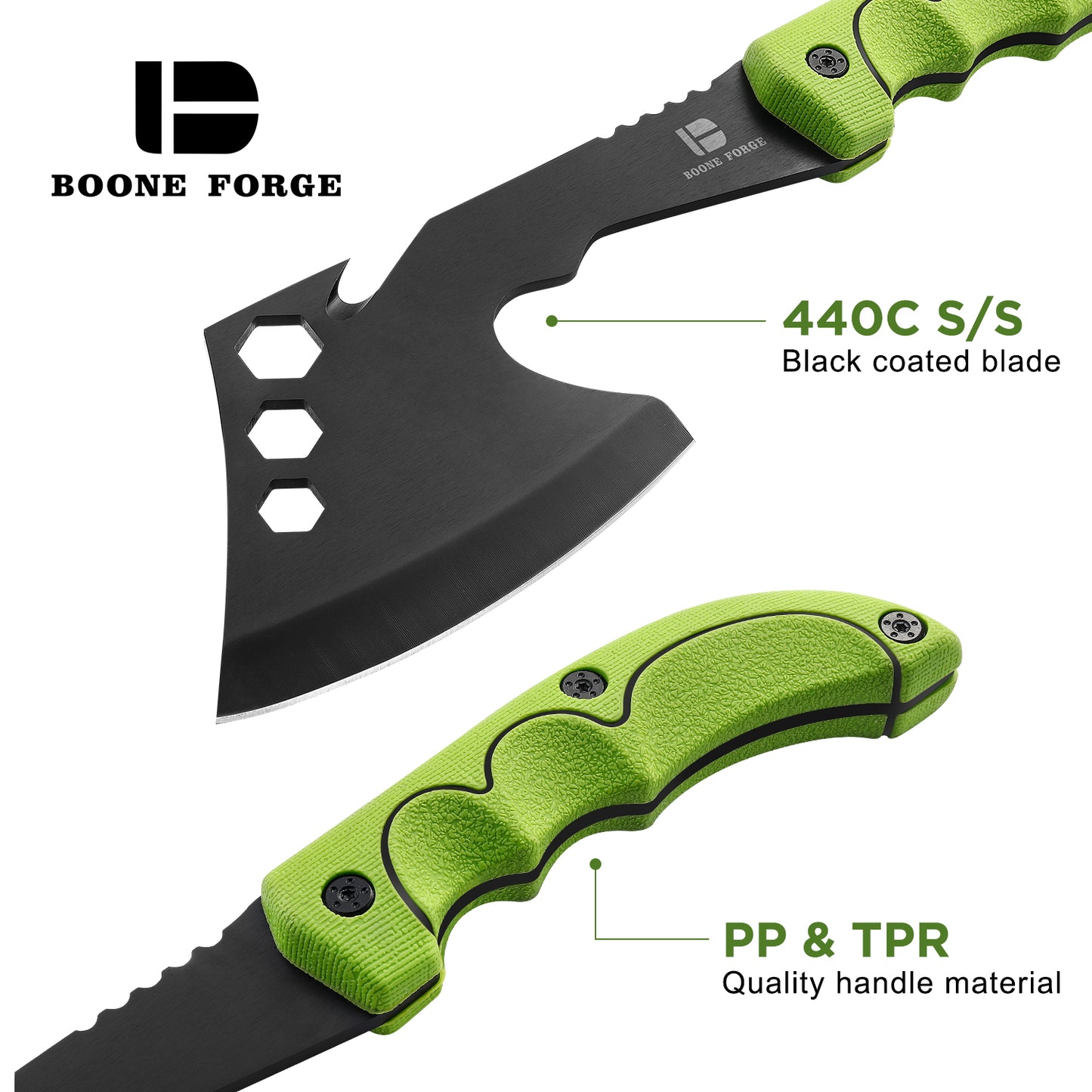 KHU Hacha Supervivencia Hacha leña Tomahawk Hacha Bushcraft Hacha de camping - Con Funda para Caza, Pesca, Camping, Outdoor, Supervivencia y Bushcraft