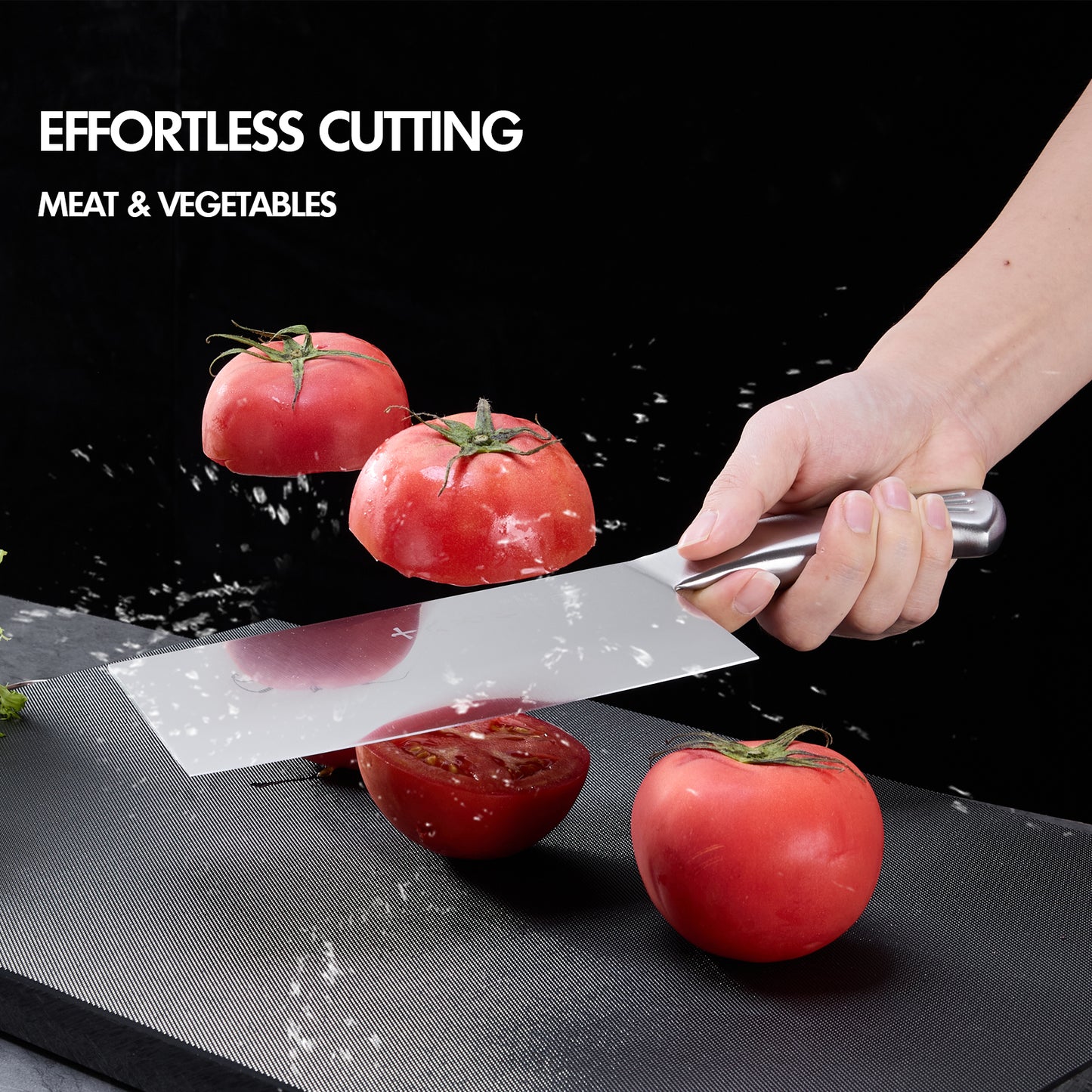 SHI BA ZI ZUO 2 Pcs Knives Set for Kitchen,Cleaver Knife and Fruit Knife,Professional Knife Set with Stainless Steel Handle for Meat and Vegetable Cutting