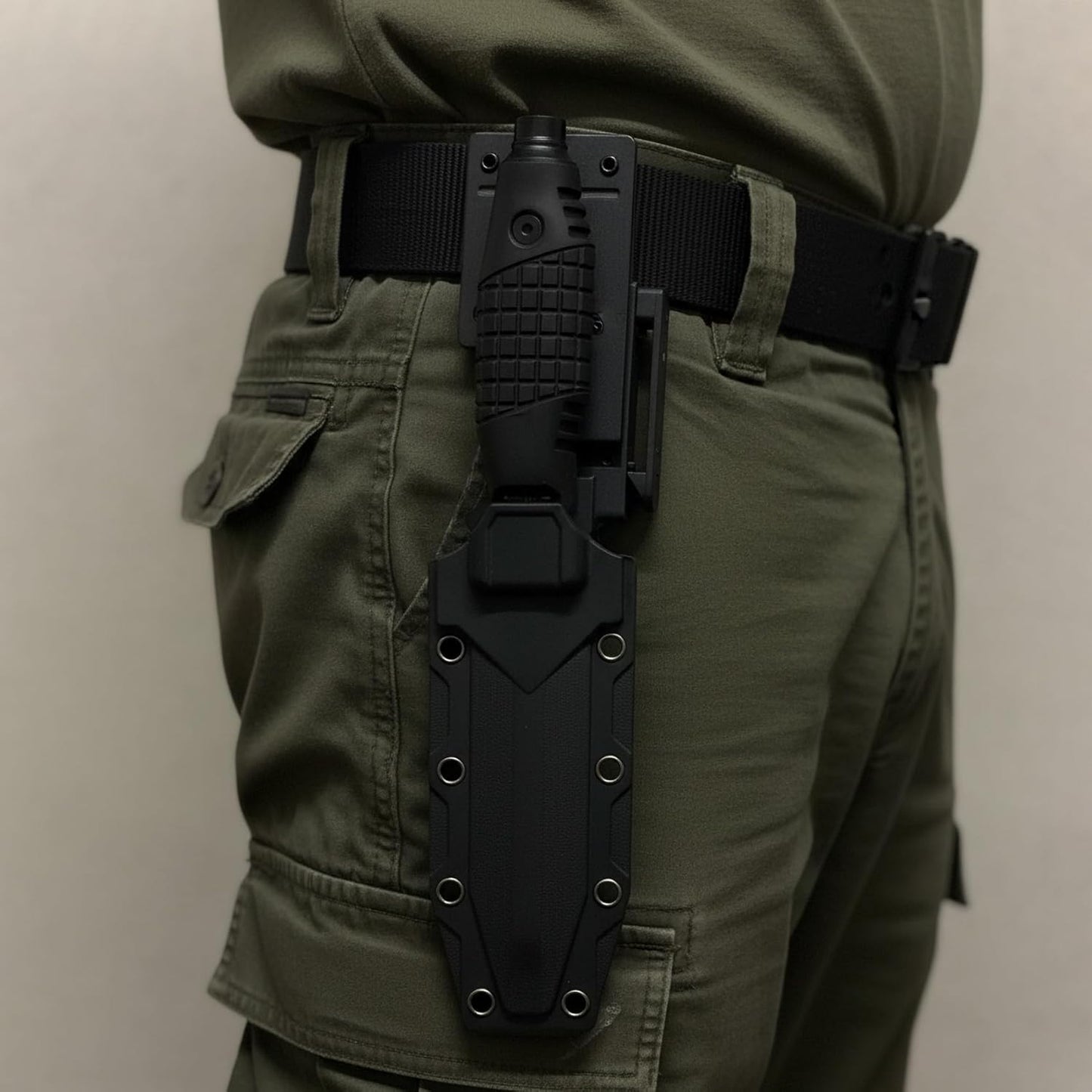 KHU Fixed Blade Knife Hunting Knife Survival 420HC Steel Plastic Handle, Outdoor Hunting Camping Accessories Camping Gear With Kydex Sheath (Black 36A)