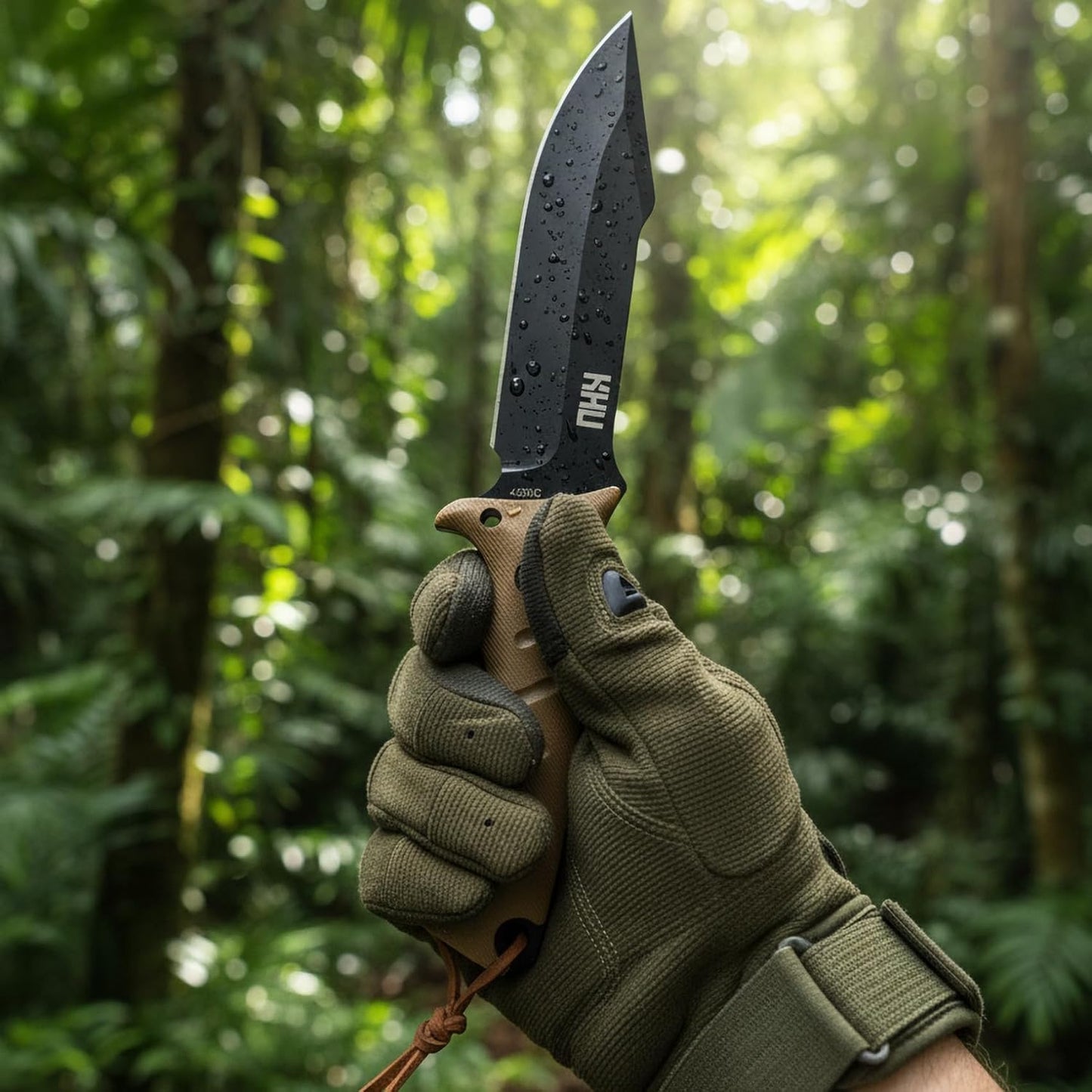 KHU Fixed Blade Knife Hunting Knife Survival 420HC Steel Plastic Handle, Outdoor Hunting Camping Accessories Camping Gear With Kydex Sheath (Tan 35A)