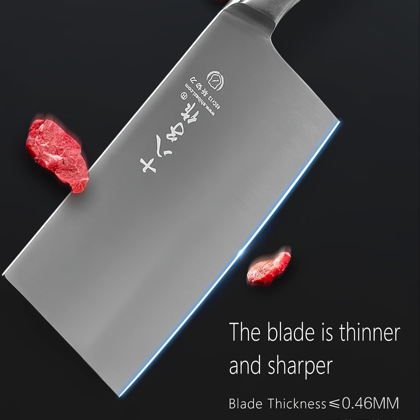 SHI BA ZI ZUO Meat and Vegetable Cleaver Knife,Professional Kitchen Knife with Ergonomic Stainless Steel Handle