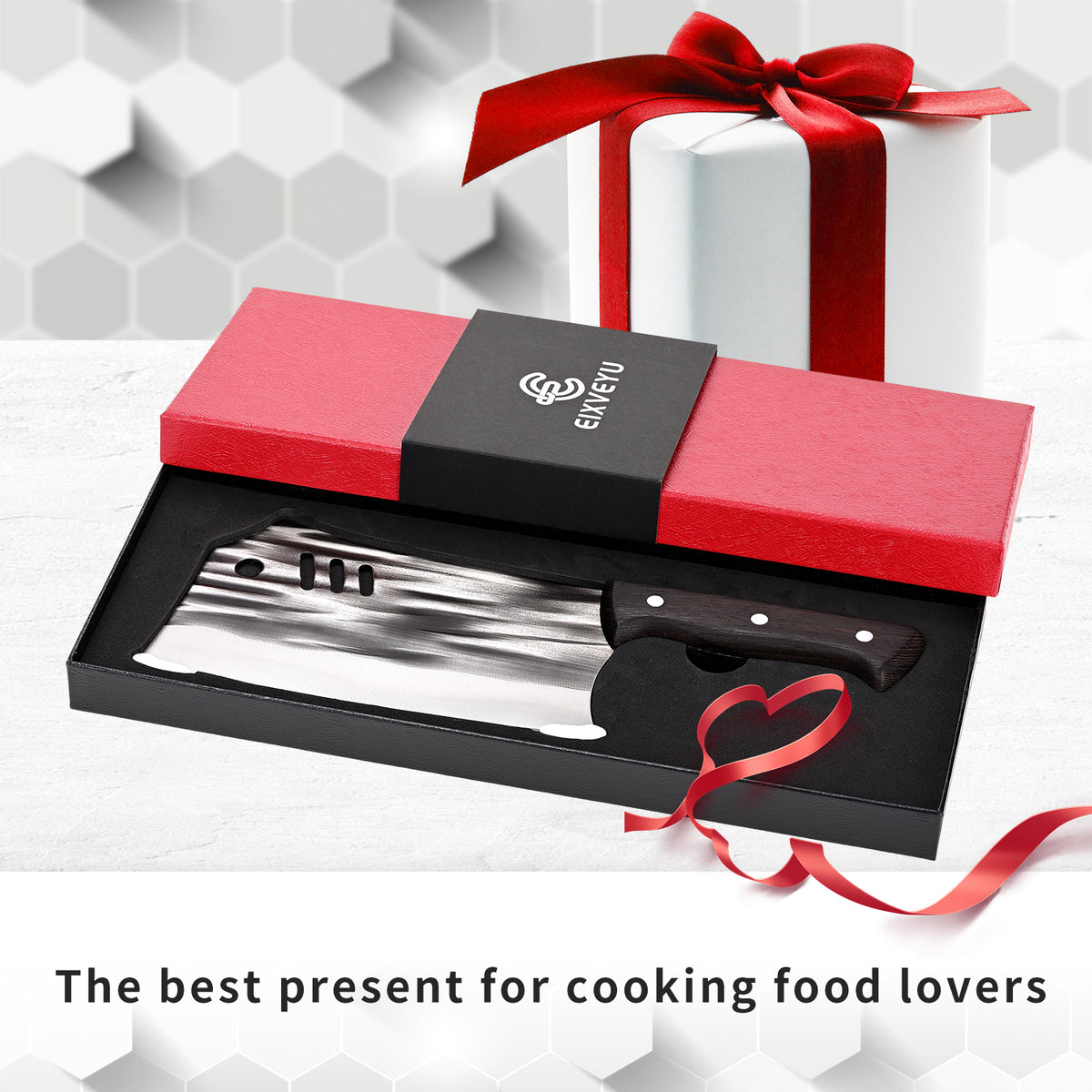 Chopping Knife Forged Cleaver Knife Heavy Duty Kitchen Knife for Meat Cutting with Anti-Slip Wooden Handle