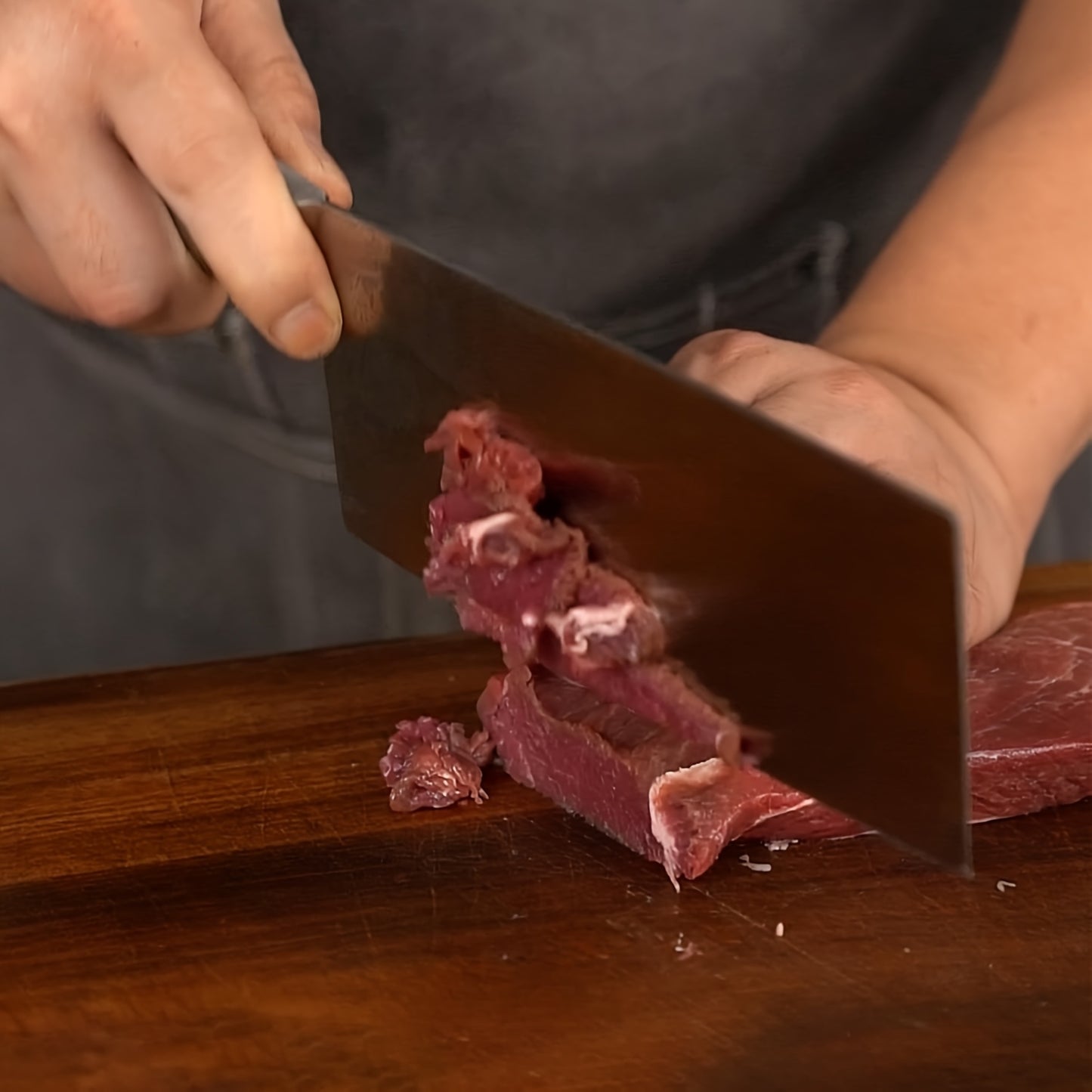 SHI BA ZI ZUO Meat and Vegetable Cleaver Knife,Professional Kitchen Knife with Ergonomic Stainless Steel Handle